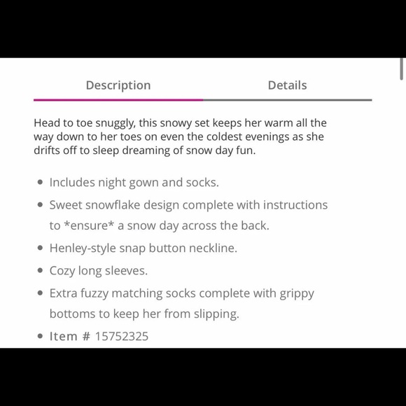 ‎‏Snowflake snow day nightgown & COZY socks - Picture 3 of 4